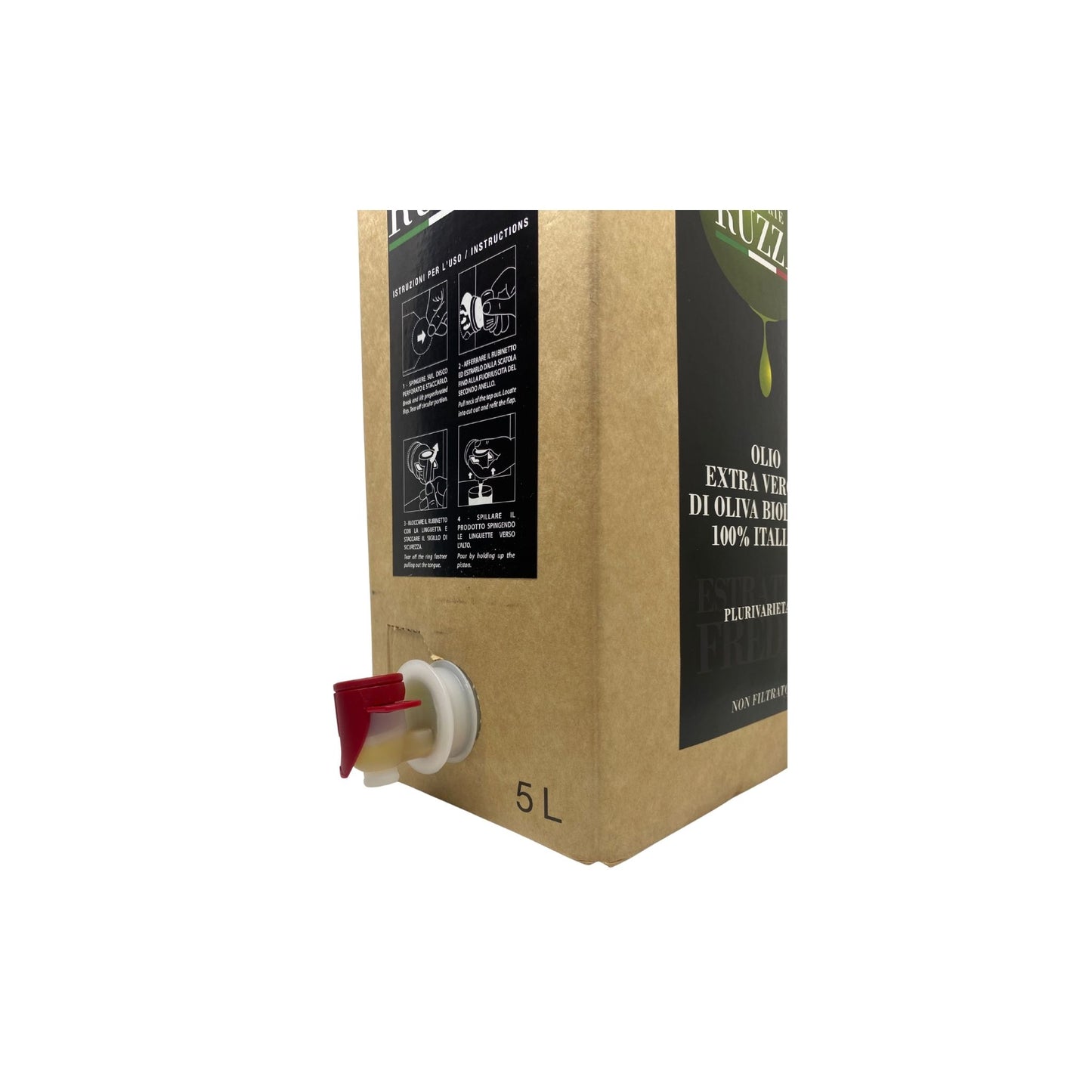 Etichetta con rubinetto Olio EVO Biologico Plurivarietale 100% italiano dell'Irpinia