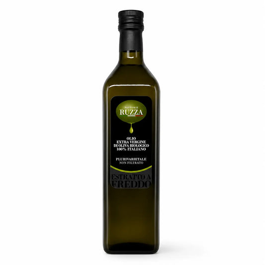 Olio EVO biologico Ravece 60% – bottiglia 1 litro Fattorie Ruzza, Fontanarosa Irpinia