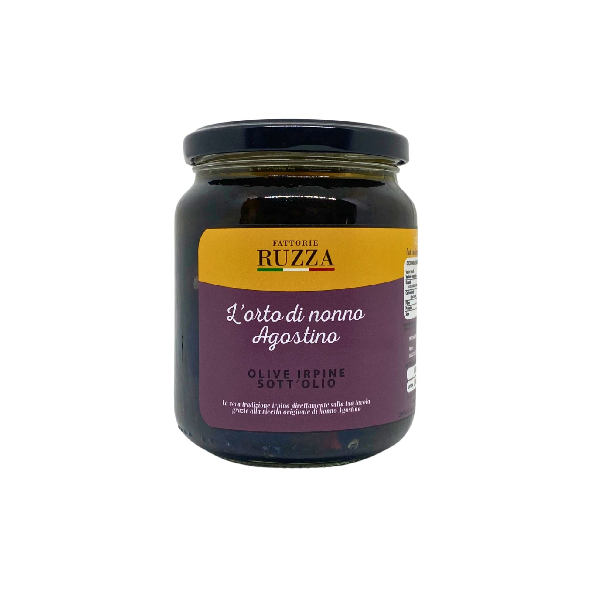 Vasetto di Olive Irpine sott'olio biologiche Fattorie Ruzza 280g