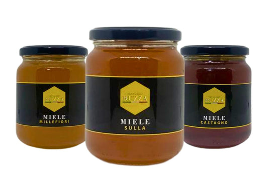 Tris Miele Misto Fattorie Ruzza – 3 vasetti di miele biologico irpino