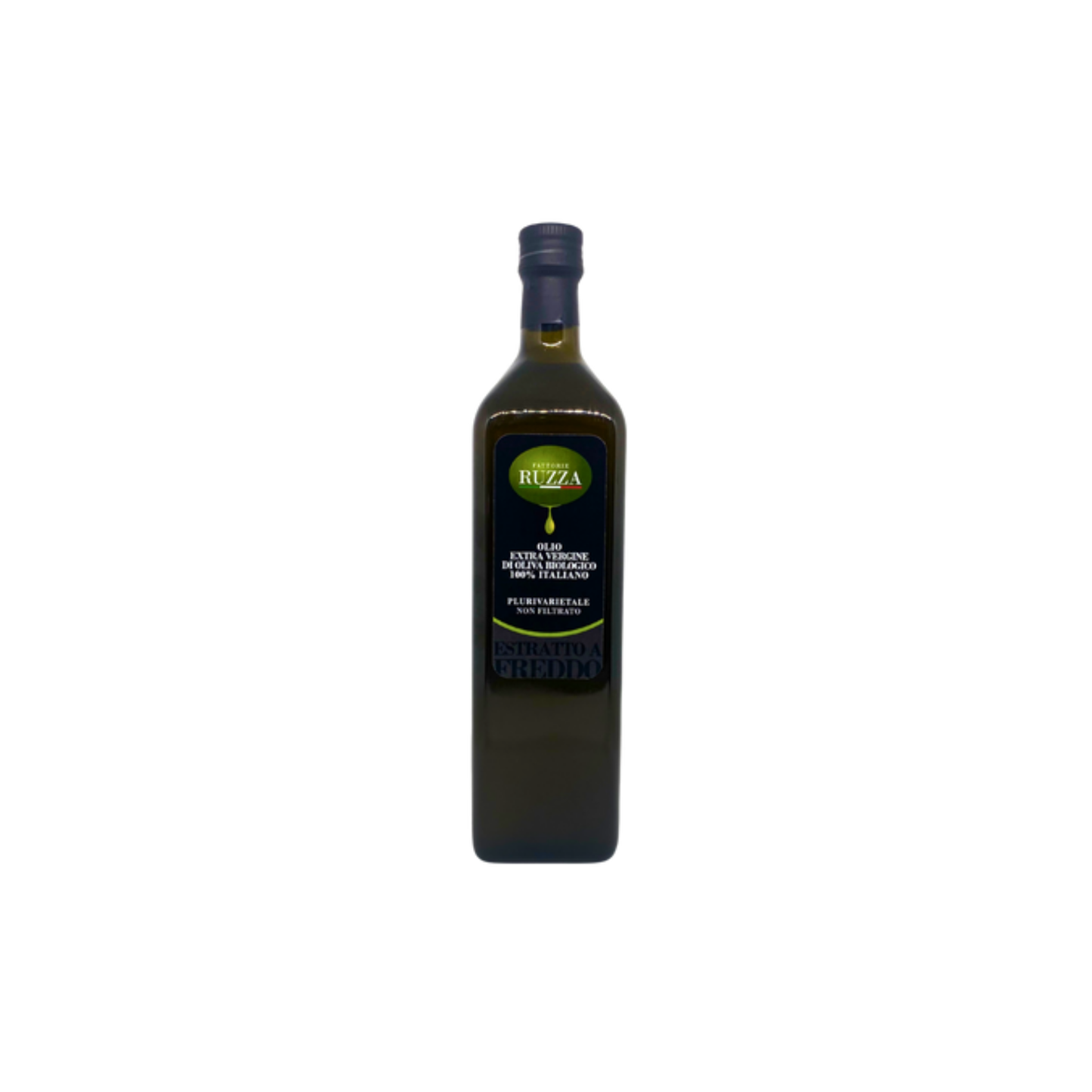 bottiglia olio extravergine biologico irpino vista frontale con etichetta